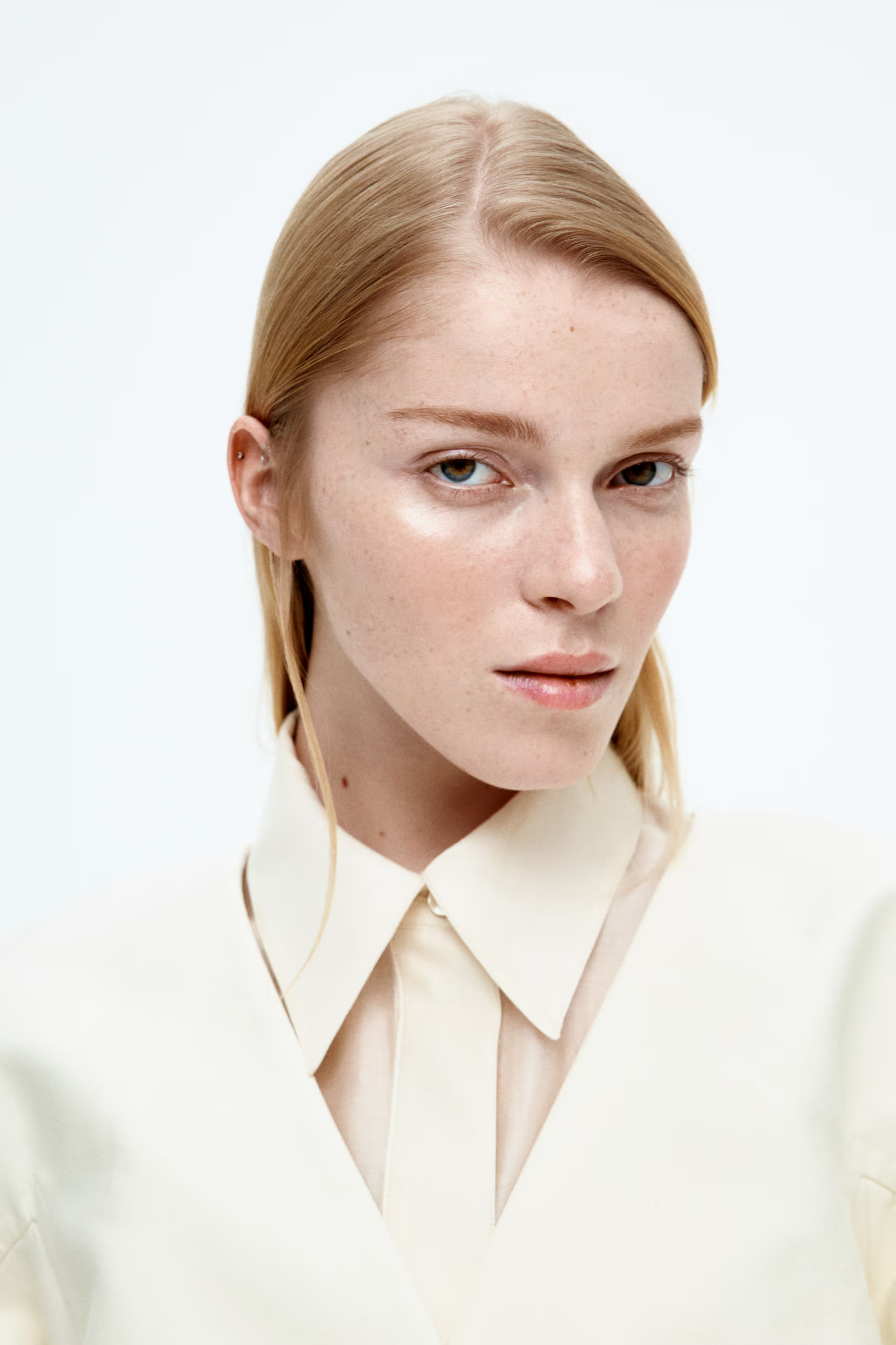 Collarless twill blazer | H&M (UK, MY, IN, SG, PH, TW, HK)