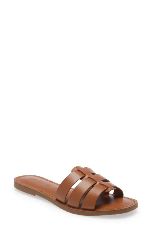 Madewell The Boardwalk Fisherman Slide Sandal in English Saddle at Nordstrom, Size 7.5 | Nordstrom