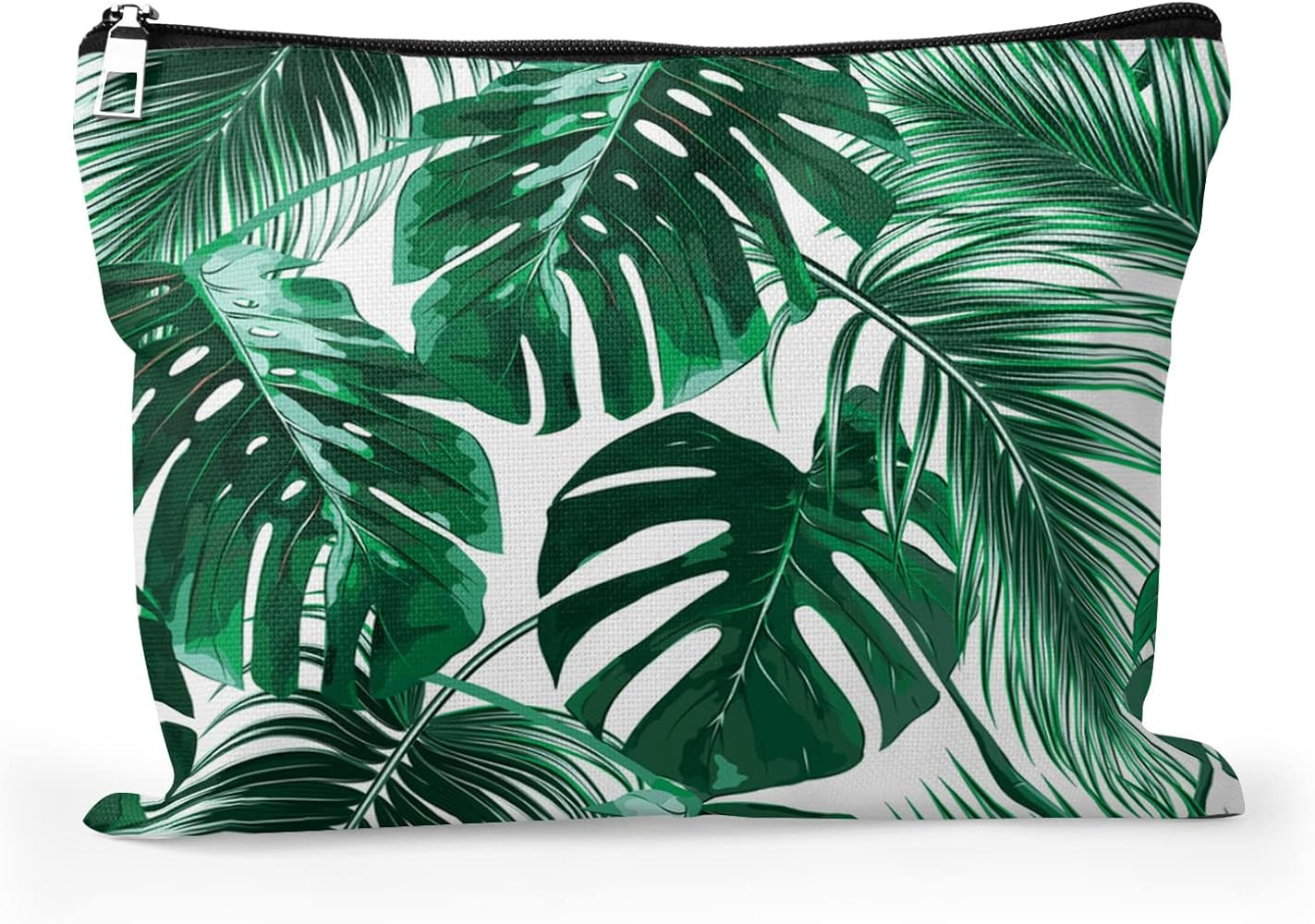 Hawaiian Palm Leaf Makeup Bag Tropical Palm Trees Cosmetic Bag Zipper Pouch Large Toiltry Bag Tra... | Amazon (US)
