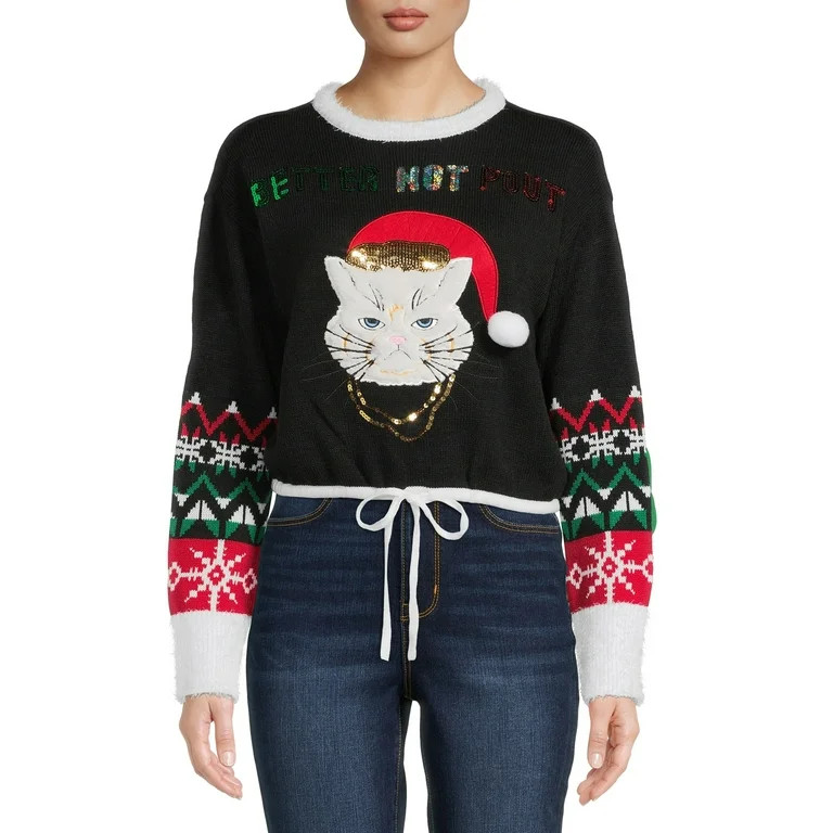 No Boundaries Juniors Christmas Sweater | Walmart (US)