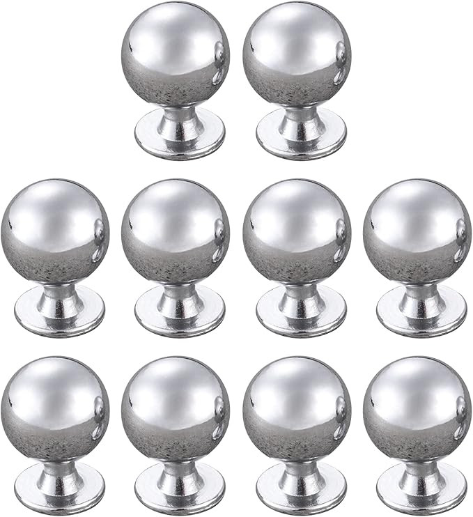 Geesatis Round Dresser Knobs Solid Metal Furniture Handles Knobs Cabinet Door Knobs Mini Silver C... | Amazon (US)