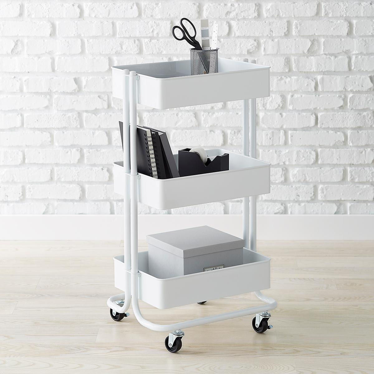 3-Tier Rolling Cart Sage | The Container Store