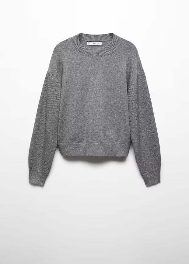 Round-neck knitted sweater  -  Women | Mango USA | MANGO (US)