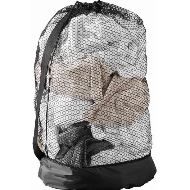 Mainstays Heavy-Duty Black Polyester Mesh Laundry Bag with Carry Strap, 24" x 36" | Walmart (US)