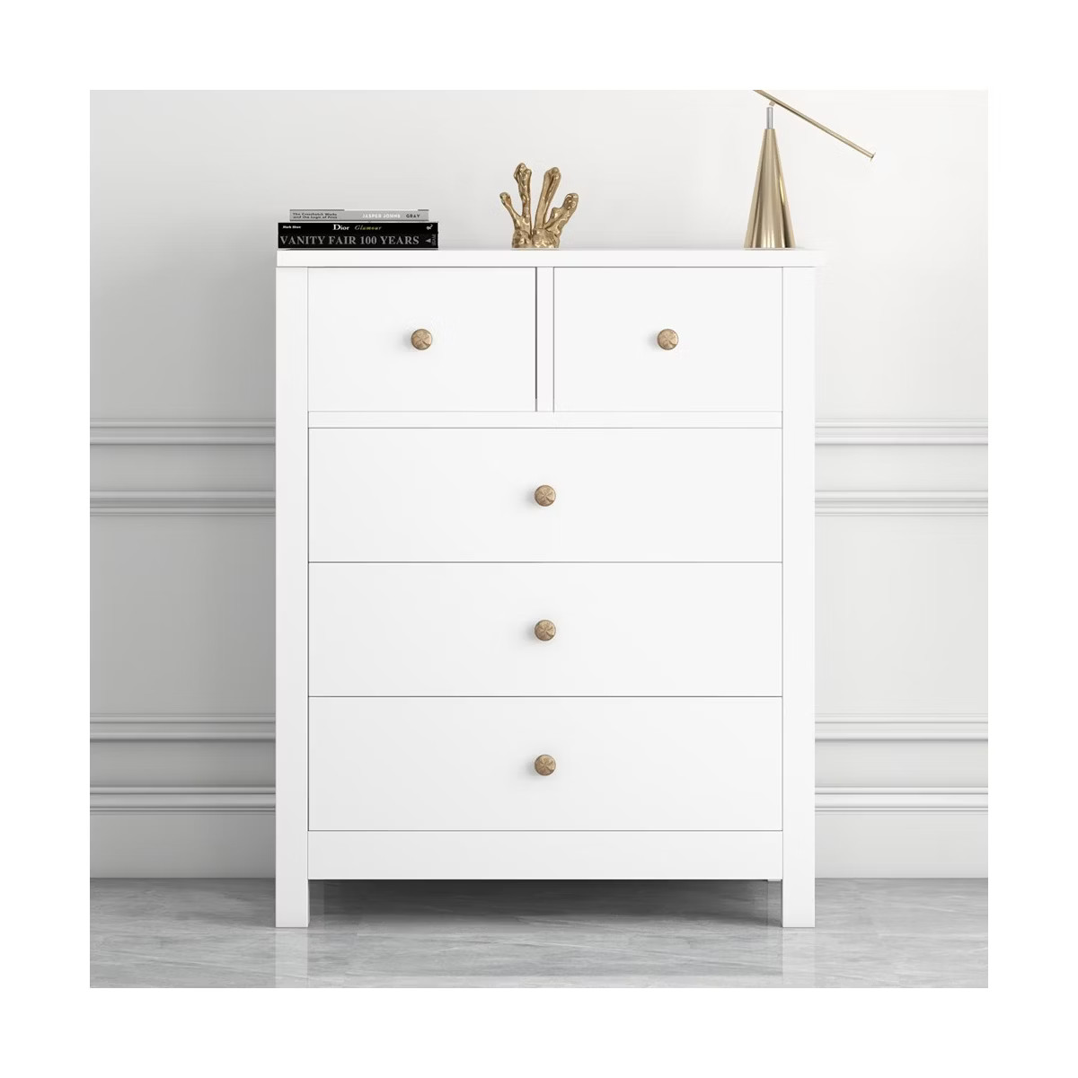 Chest of Drawers with 5 Drawers, Wood Vertical Dresser Organizer with Metal Handle | Target