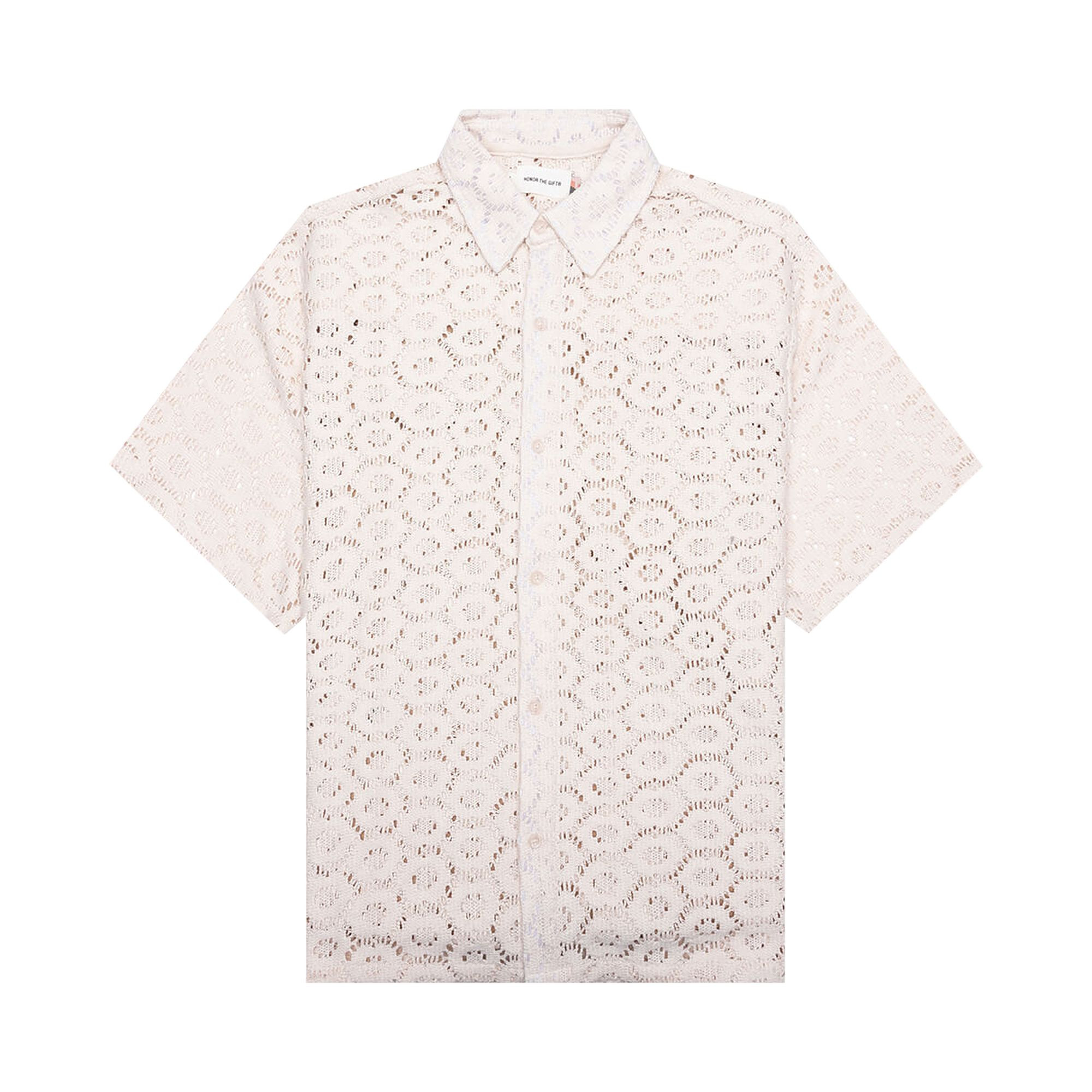 Honor The Gift Crochet Button Up 'Bone' | White | Men's Size M | GOAT
