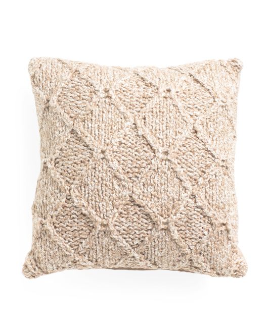 20x20 Diamond Hand Knit Pillow | TJ Maxx