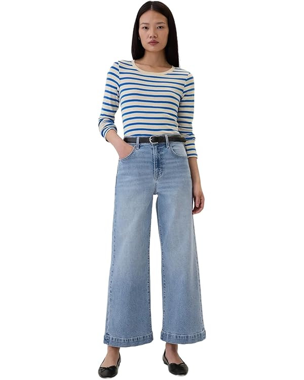 GAP Women's High Rise Wide Leg Cropped Jeans | Amazon (US)