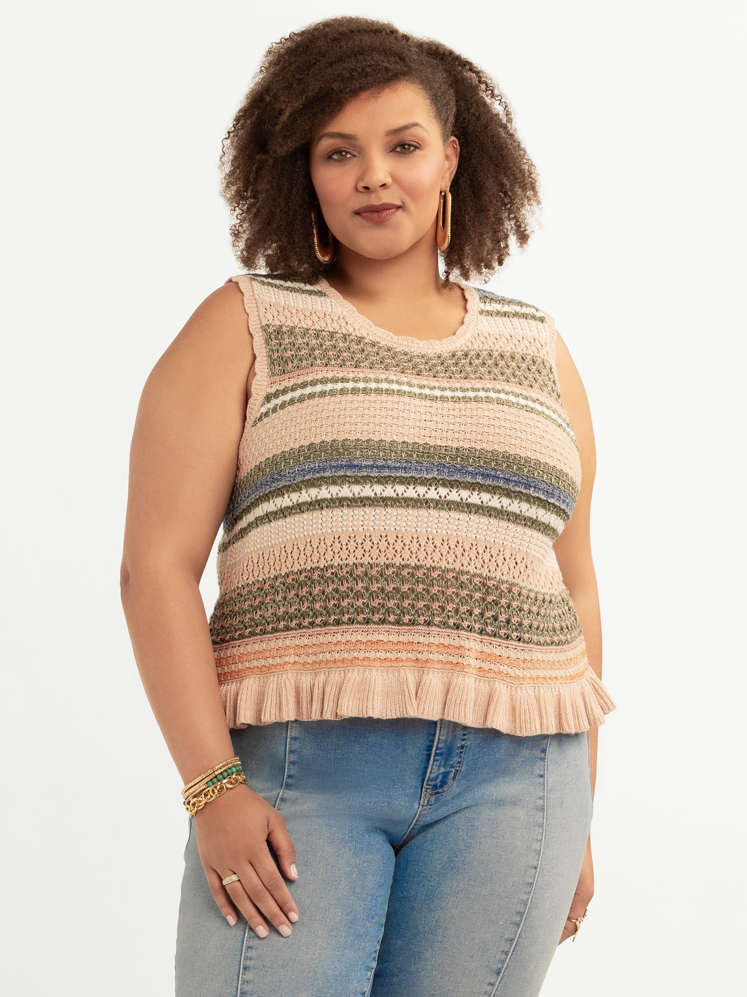 Jessica Simpson Women's Plus Reya Sweater Tank, Sizes 0X-4X | Walmart (US)