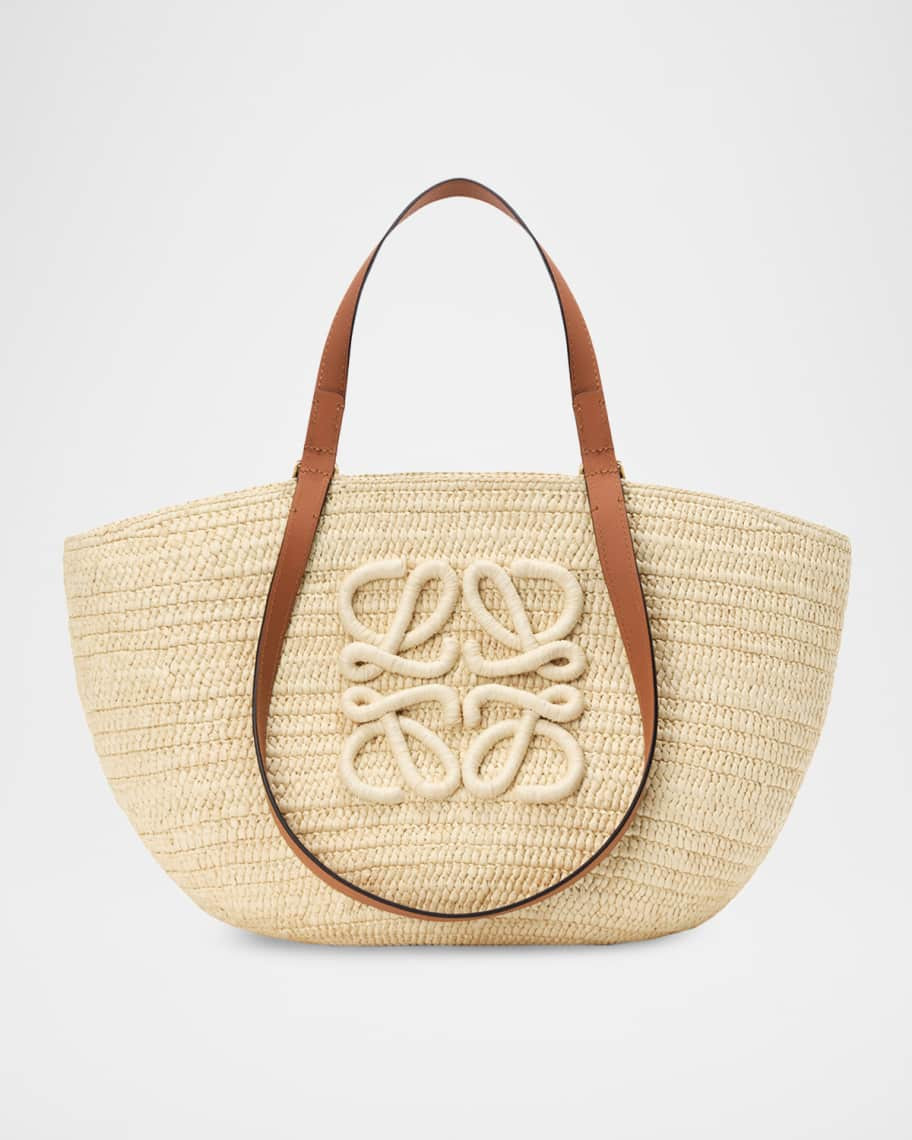 x Paula's Ibiza Extra Large Eclipse Basket Bag in Raffia and Calfskin | Neiman Marcus