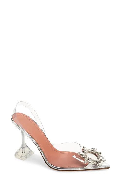 Amina Muaddi Begum Glass Slingback Pump in Transparent at Nordstrom, Size 7.5Us | Nordstrom