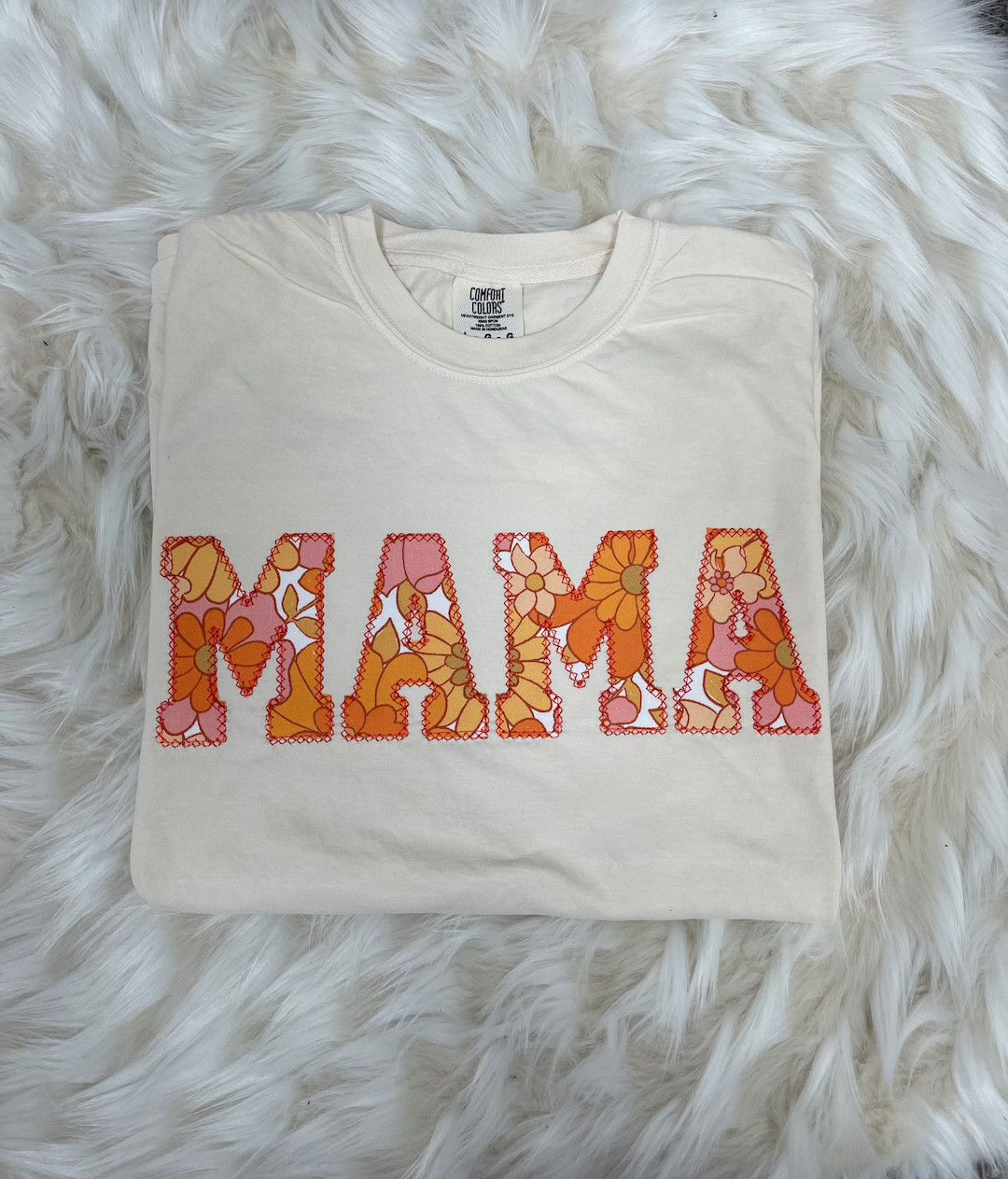 Comfort Colors Mama Embroidered Retro Applique Short Sleeve Shirt  | Simple Mama Top, Gift for Mo... | Etsy (US)