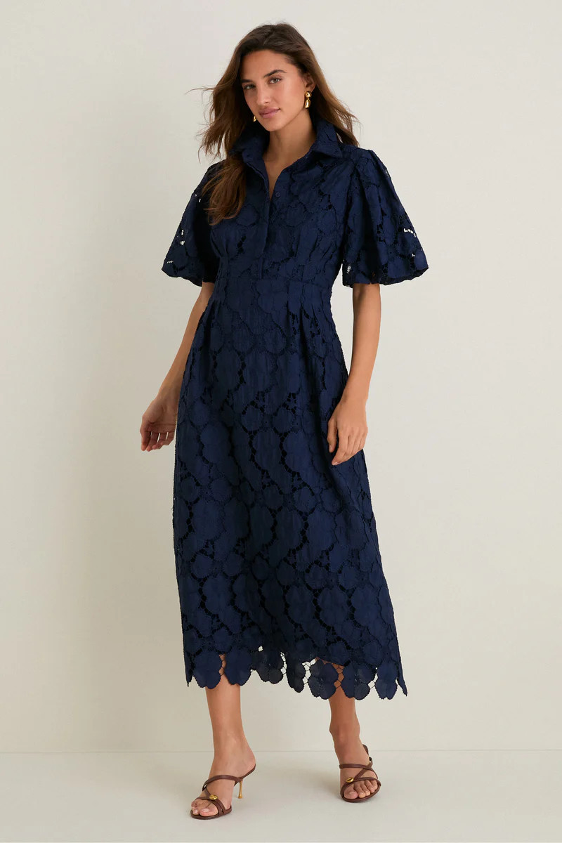 Navy Eyelet Delaney Dress | Tuckernuck (US)