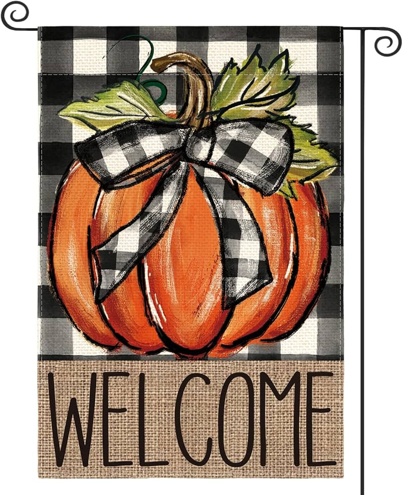 AVOIN colorlife Fall Thanksgiving Pumpkin Welcome Garden Flag 12x18 Inch | Amazon (US)