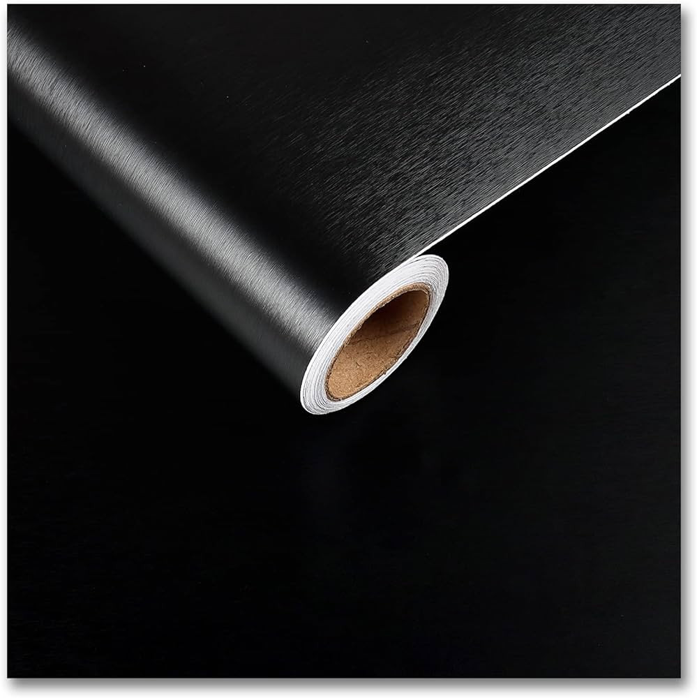 CRE8TIVE Thick Black Stainless Steel Contact Paper for Appliances Brushed Metallic Black Wallpape... | Amazon (US)