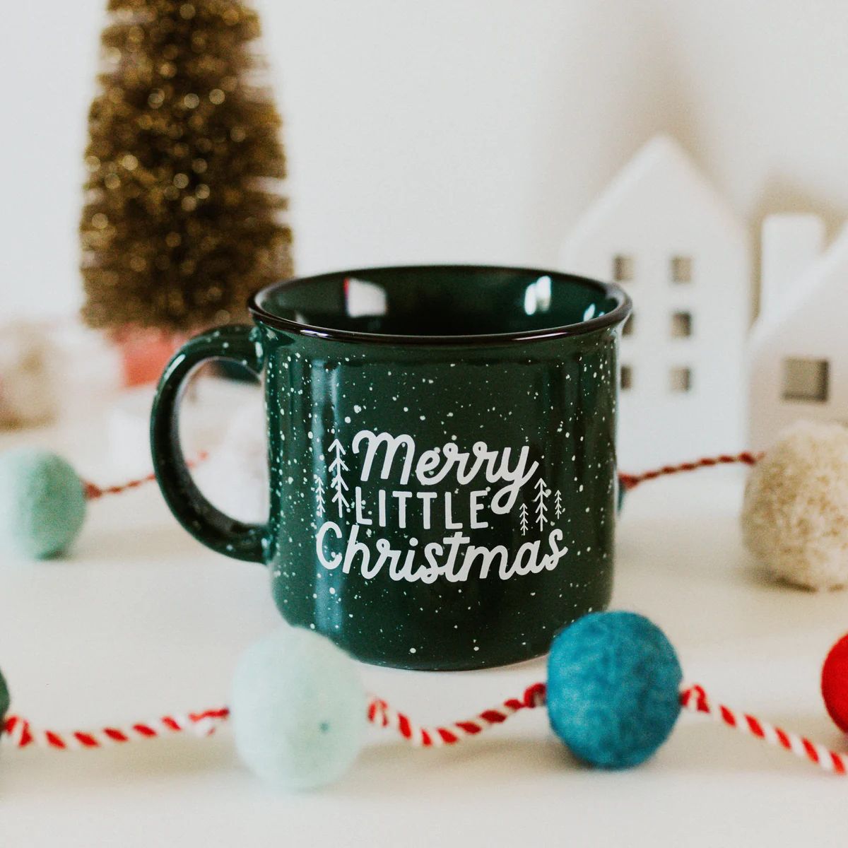 Merry Little Christmas Green Campfire Mug | Sweet Mint Handmade Goods
