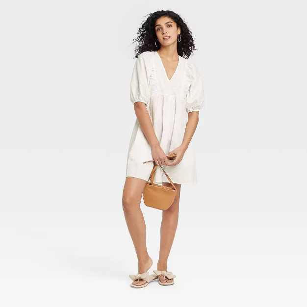 Women's Puff Short Sleeve Dress - A New Day™ | Target
