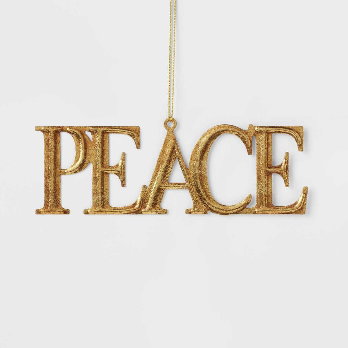 Metal 'Peace' Christmas Tree Ornament Gold  - Wondershop™ | Target