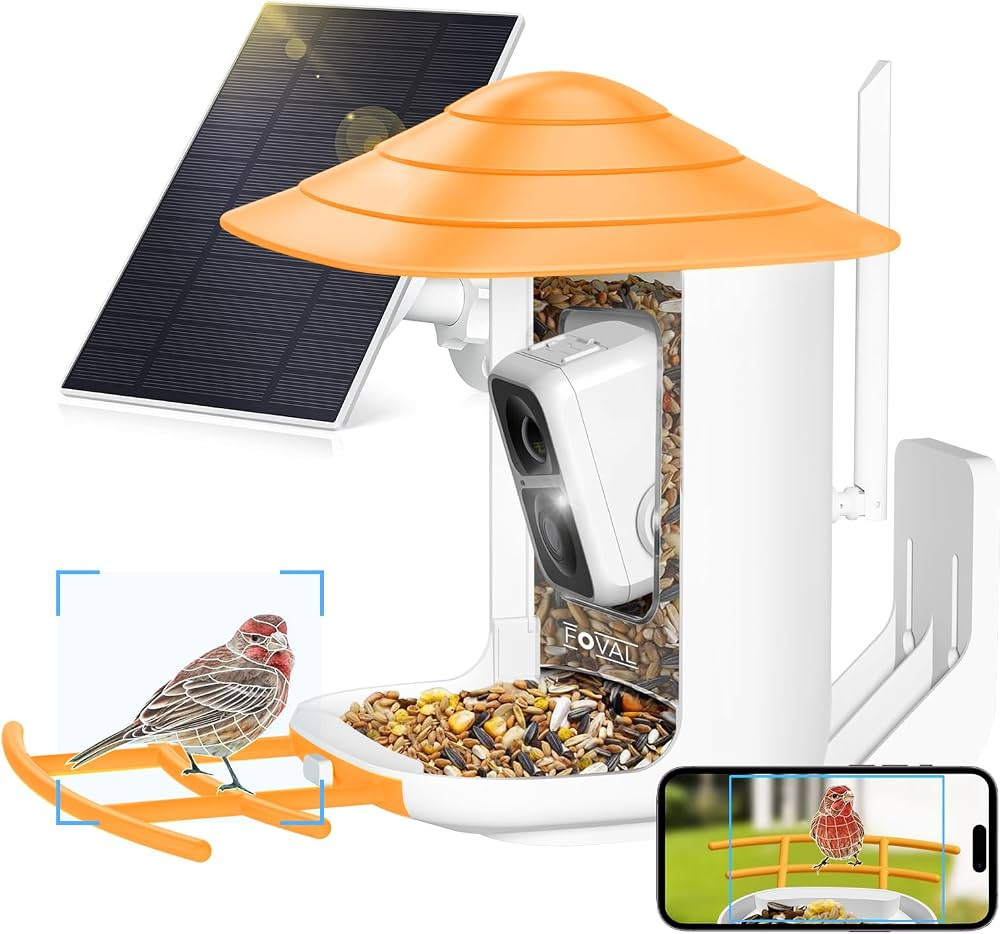 FOVAL Bird Feeder with Camera, Smart Bird Feeder Camera with AI Identify Bird Species, Auto Captu... | Amazon (US)