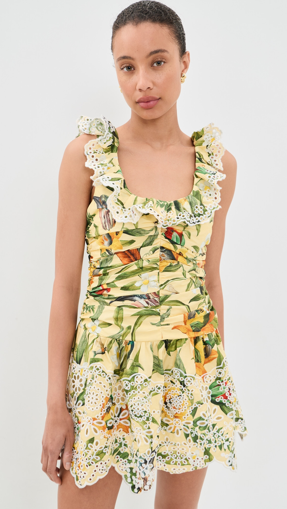FARM Rio Brasil Collage Soft Yellow Mini Dress Brasil Collage Soft Yellow XL | Shopbop