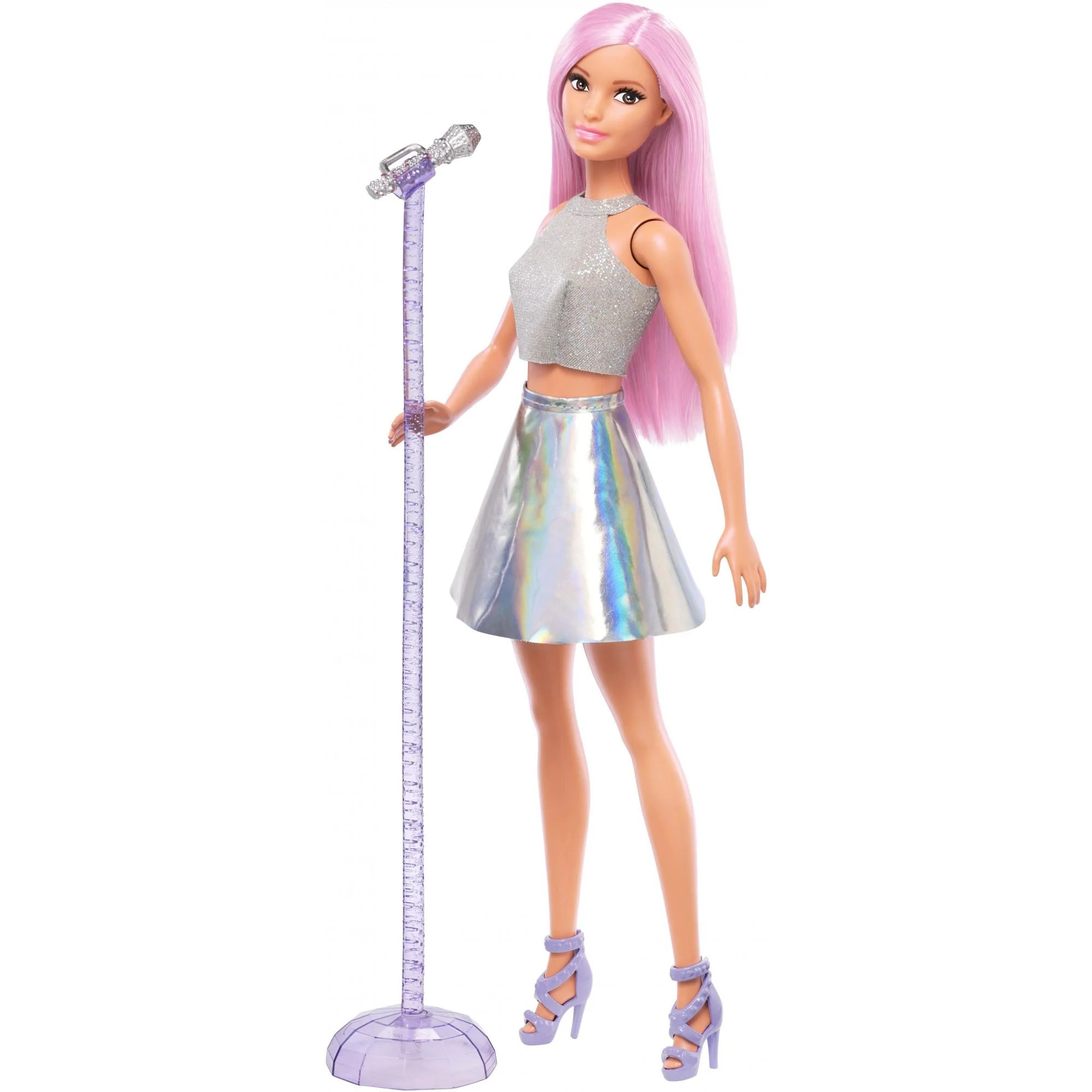 Barbie Careers Pop Star Doll, Long Pink Hair with Iridescent Skirt | Walmart (US)