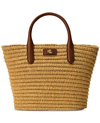 Woven Straw Medium Brie Tote Bag | Macy's