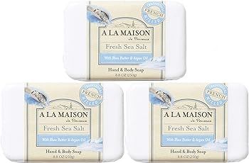 A LA MAISON Fresh Sea Salt Bar Soap - Uses: Hand and Body, Triple Milled, Essential Oils, Biodegr... | Amazon (US)
