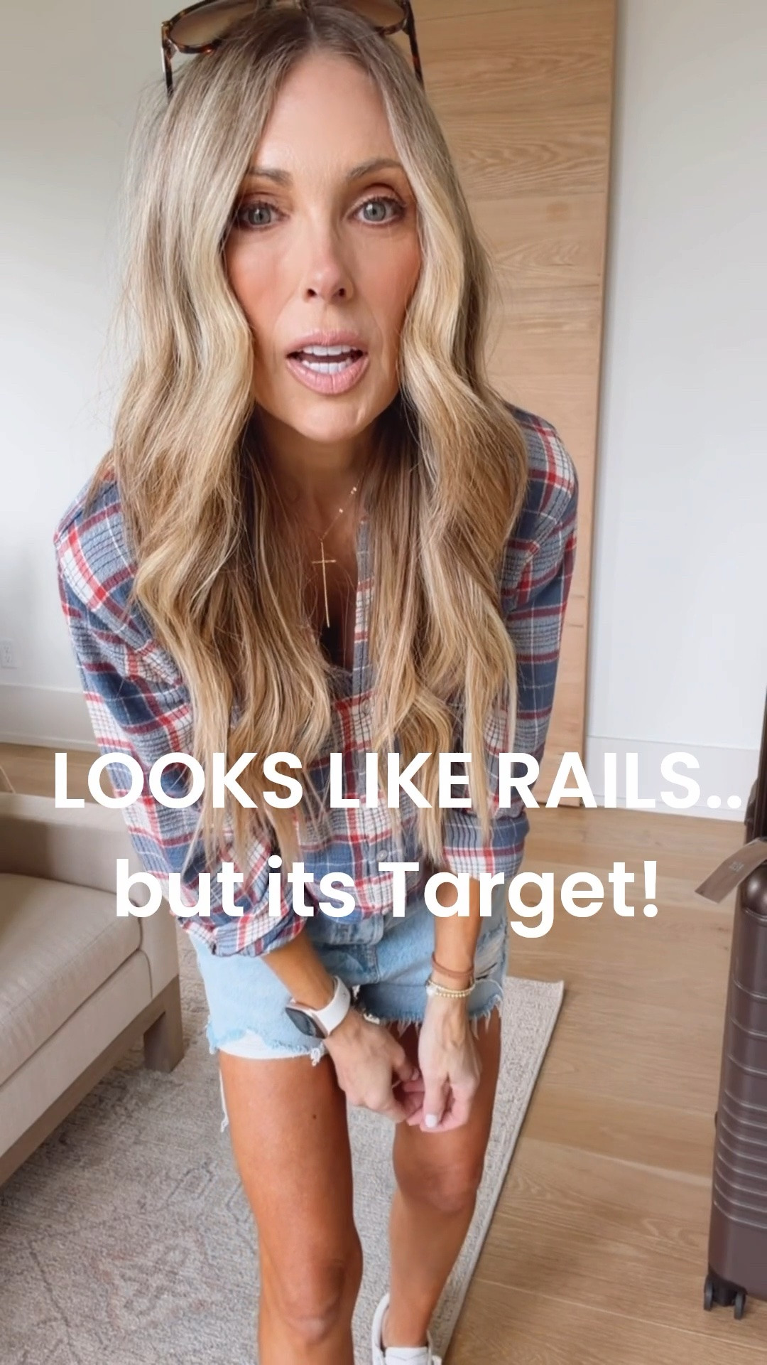 Looks like a Rails button down but it's Target!!  I should have purchased the XS but for a small top. They are oversized. Jeans are Free People! I ALWAYS go up a size in jeans shorts so got a 26.

#LTKmomlife #LTKootd #LTKdayinmylife