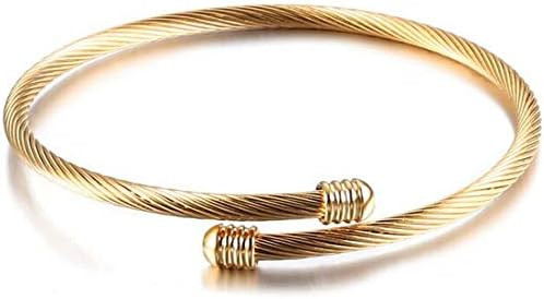 Jude Jewelers Stainless Steel Cable Wire Open Cuff Adjustable Size Bangle Bracelet | Amazon (US)