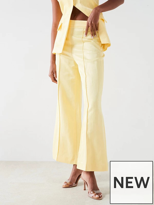 Mango Flared Trousers - Yellow | Very (UK)