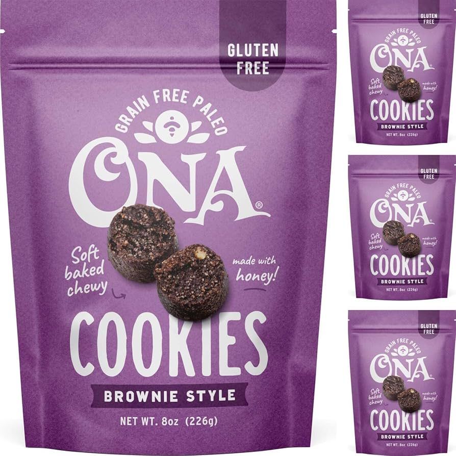 Ona Brownie-Style Cookies 4-pack, Ready to eat, Gluten free, Grain free, Dairy free, Paleo, Made ... | Amazon (US)
