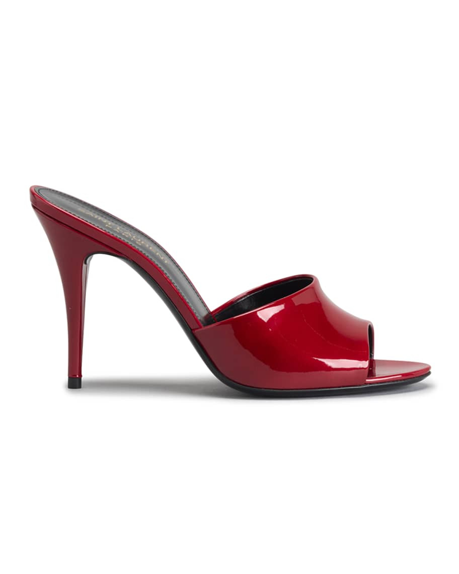 Saint Laurent La Patent Stiletto Mule Sandals | Neiman Marcus