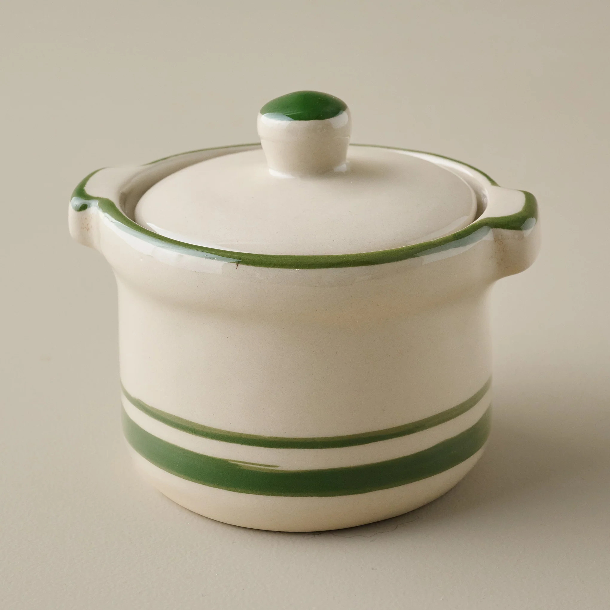 Forest Green Stripe Butter Dish | Magnolia