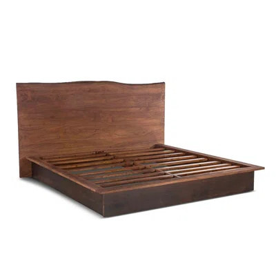 Palermo Acacia Wood King Bed with Raw Walnut Finish | Perigold
