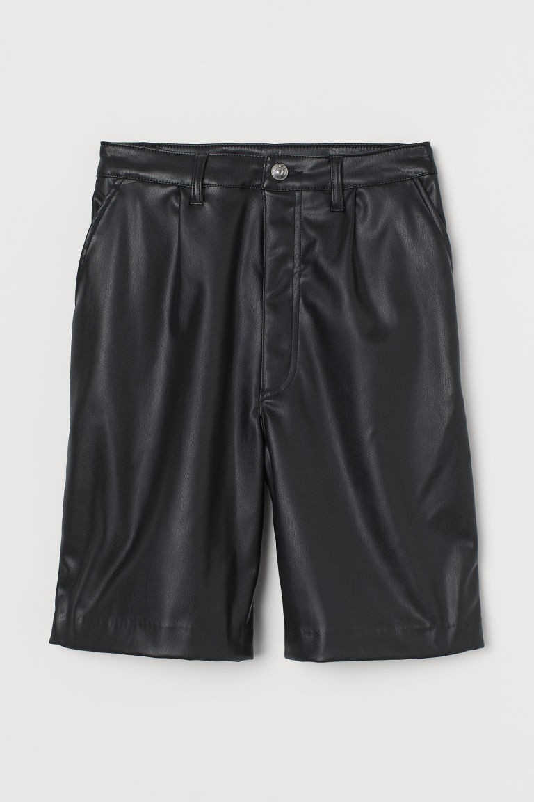 H & M - Faux Leather Shorts - Black | H&M (US + CA)