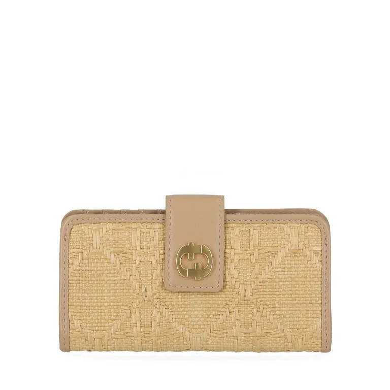 Time and Tru Women's Alexandra Slim Tab Wallet Polyester Straw | Walmart (US)