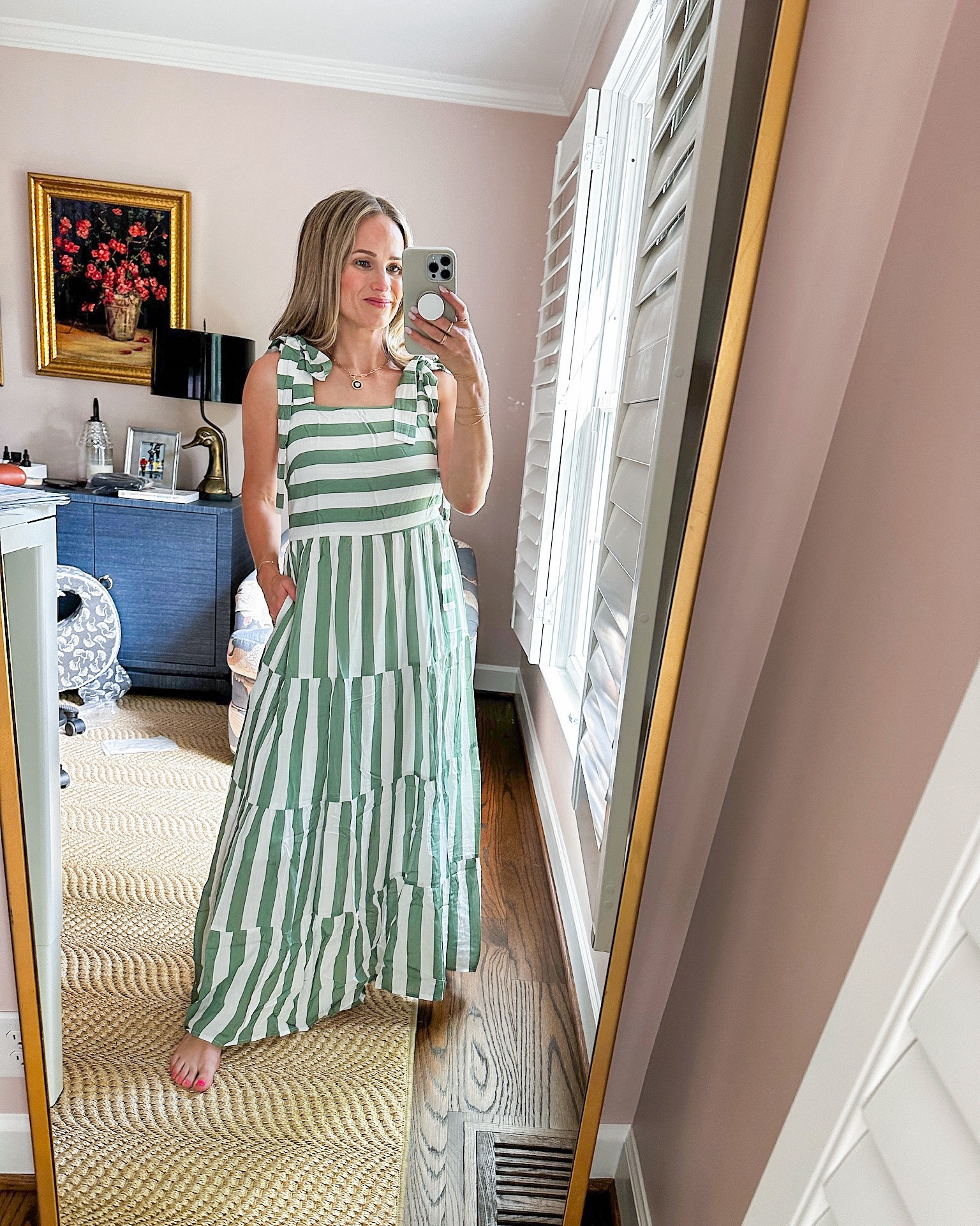 I love this summer dress from Amazon. Amazon dresses can be hit or miss, but since the shoulder ties are adjustable on this, it’s perfect. You could wear for a summer country concert with boots, it would work as a causal wedding guest dress, and would also be great as a maternity dress. I have a size small.

#LTKFindsUnder50 #LTKSeasonal #LTKStyleTip