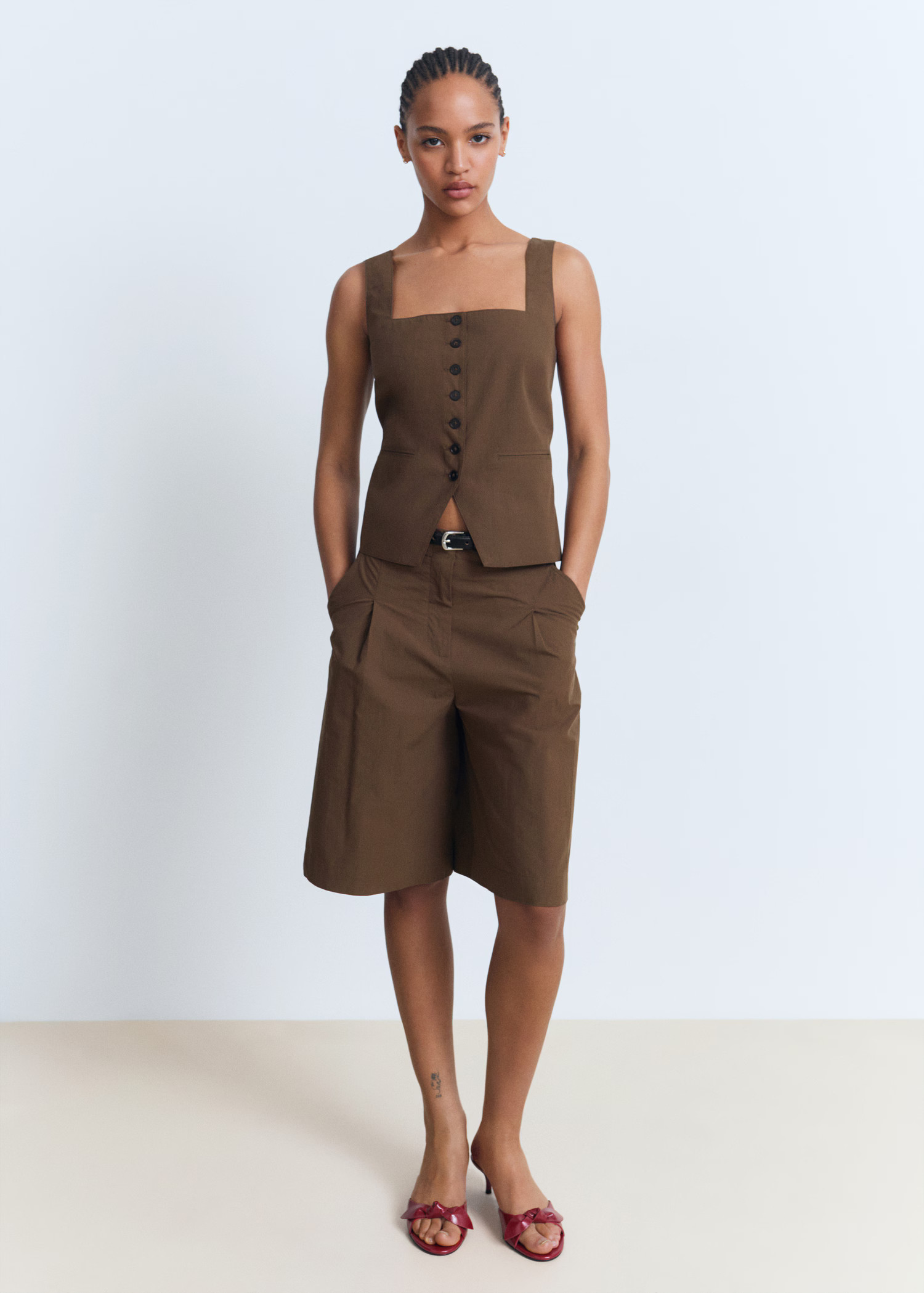 Cotton suit bermuda shorts - Women | MANGO USA | Mango (US/MX/AU)