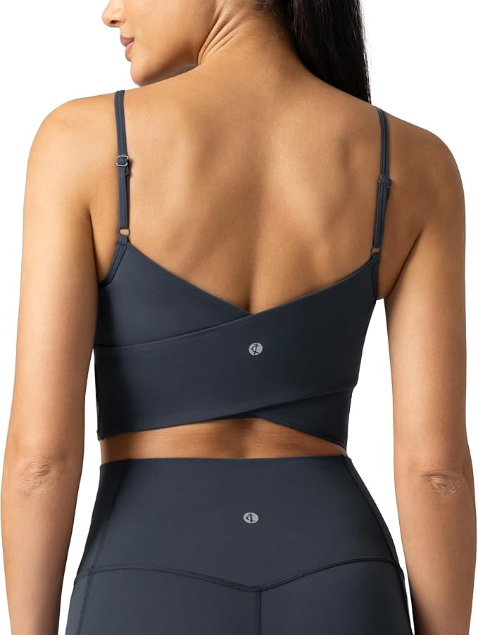 Colorfulkoala Women's Dreamlux Crop Tank Tops with Built in Bra Adjustable Spaghetti Strap Workou... | Amazon (US)