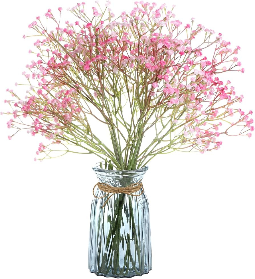 Amazon.com: Garfunovo 6pcs Babys Breath Artificial Flowers Faux Fall Stem Foliage Leaves Floral F... | Amazon (US)
