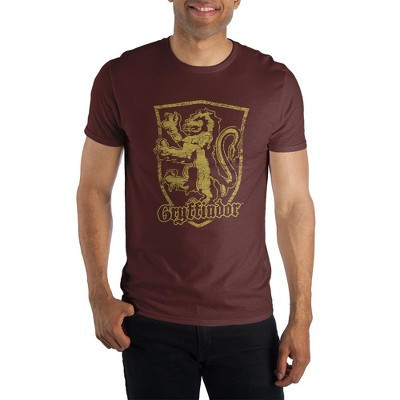 Harry Potter Gryffindor Logo Men's Burgundy Tee T-Shirt Shirt-Large | Target