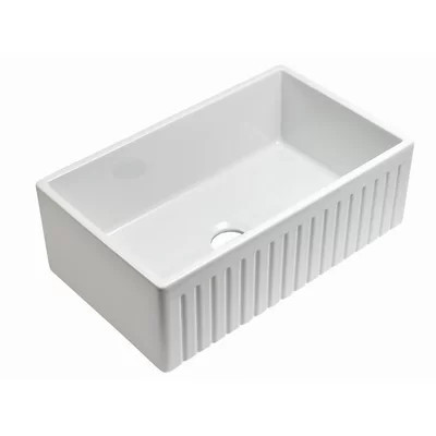 Sutton Place Fireclay 32.99" L x 18.11" W Farmhouse Kitchen Sink | Wayfair North America