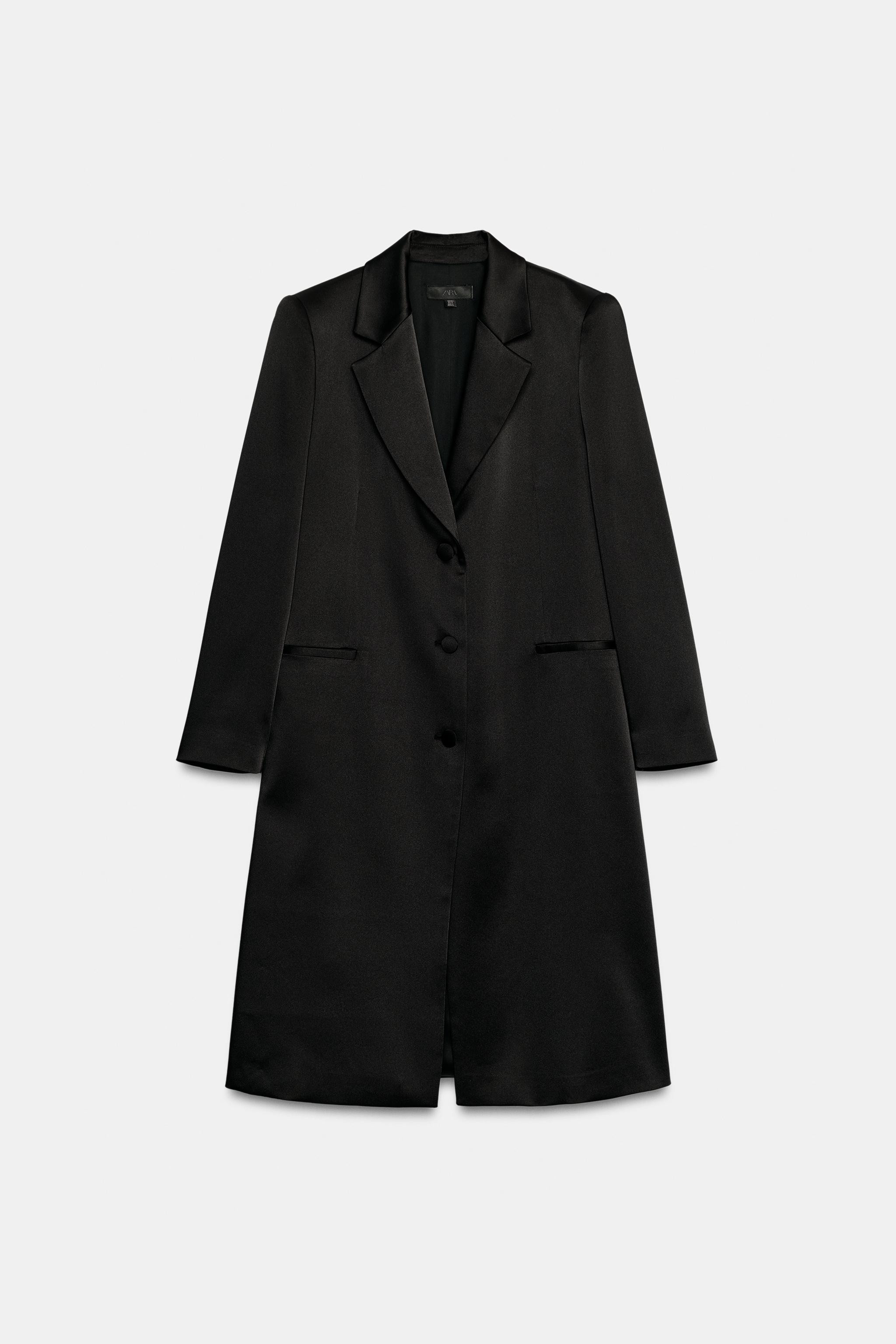 SATIN SHOULDER PAD COAT | Zara US