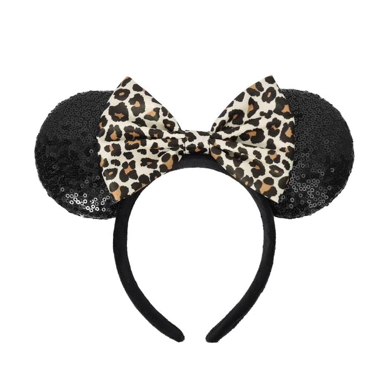 ASHONE Mouse Ears Headbands for Women Groups Mouse Ears Shiny Bows for Birthday Themed Events Accessories Party(Leopard, One Size) | Amazon (US)