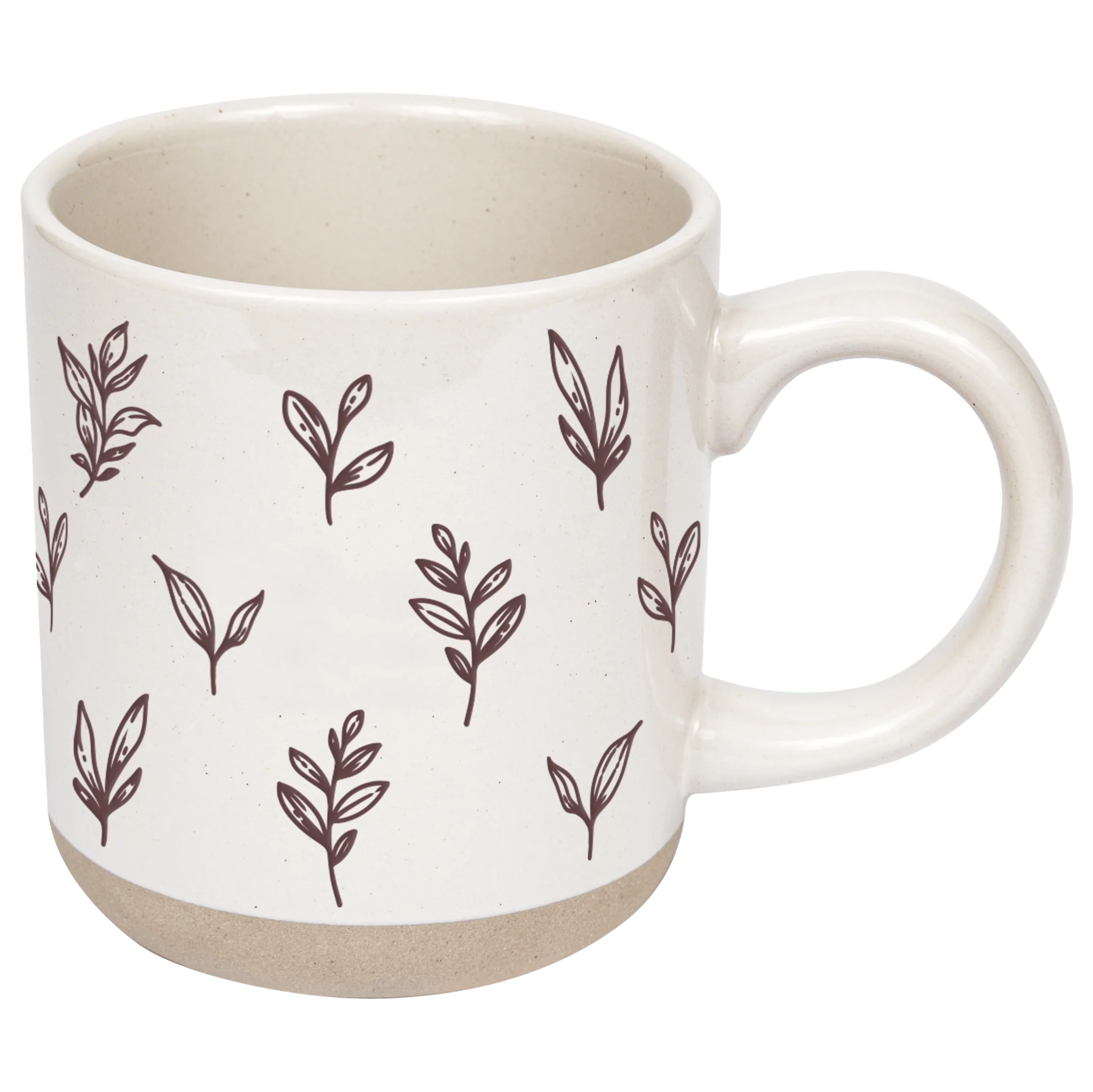 Brown Leaves Coffee Mug | Stoneware Autumn Coffee Mug | Sweet Water Decor, LLC