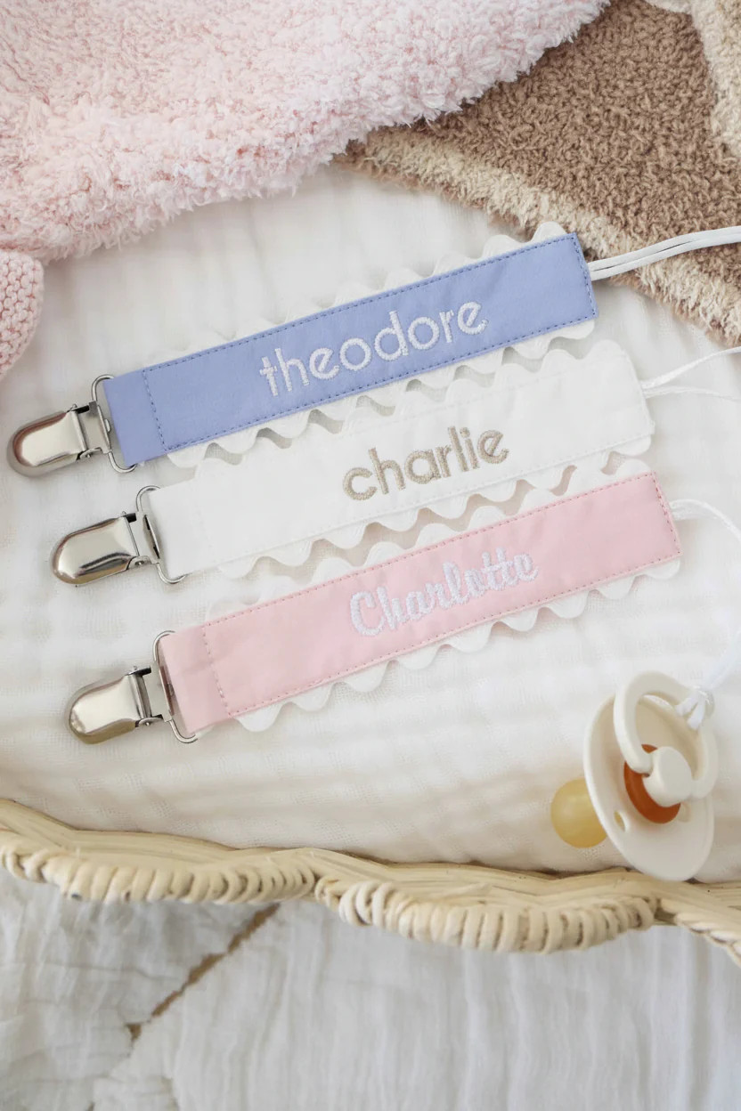 Personalized Ric Rac Pacifier Clip | Caden Lane