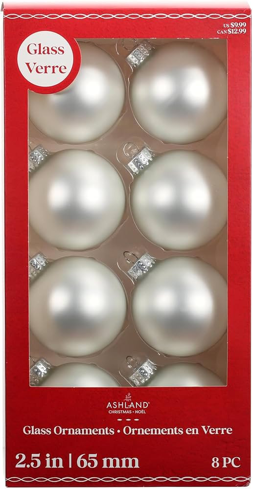 Ashland 8 Pack 2.5" Pearl Glass Ball Ornaments Christmas Ornaments | Amazon (US)