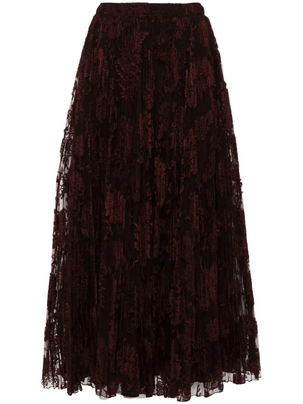 Ermanno Scervino Pleated Lace Skirt | Brown | FARFETCH FR | Farfetch Global