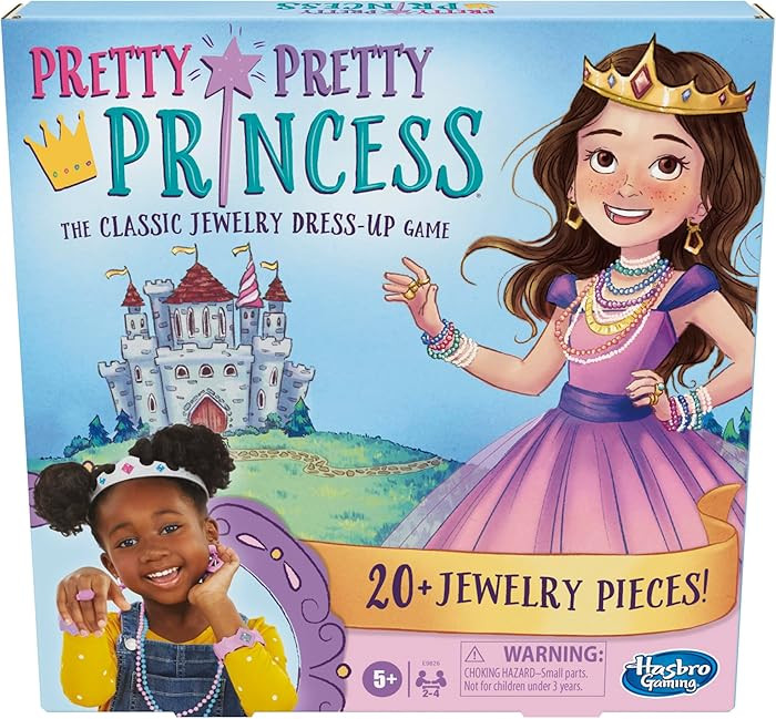Pretty Pretty Princess Board Game, Classic Jewelry Dress-Up Games for Kids, Family Games for 2-4 ... | Amazon (US)