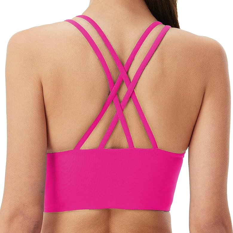 Attifall B/C Cups Low Impact Strappy Sports Bras for Women Longline Criss Cross Back Yoga Running... | Amazon (US)